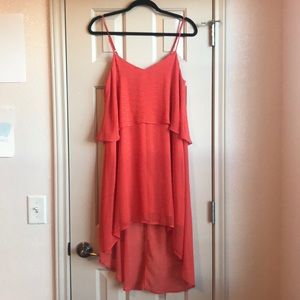 Collective Concepts Orange layered midi dress